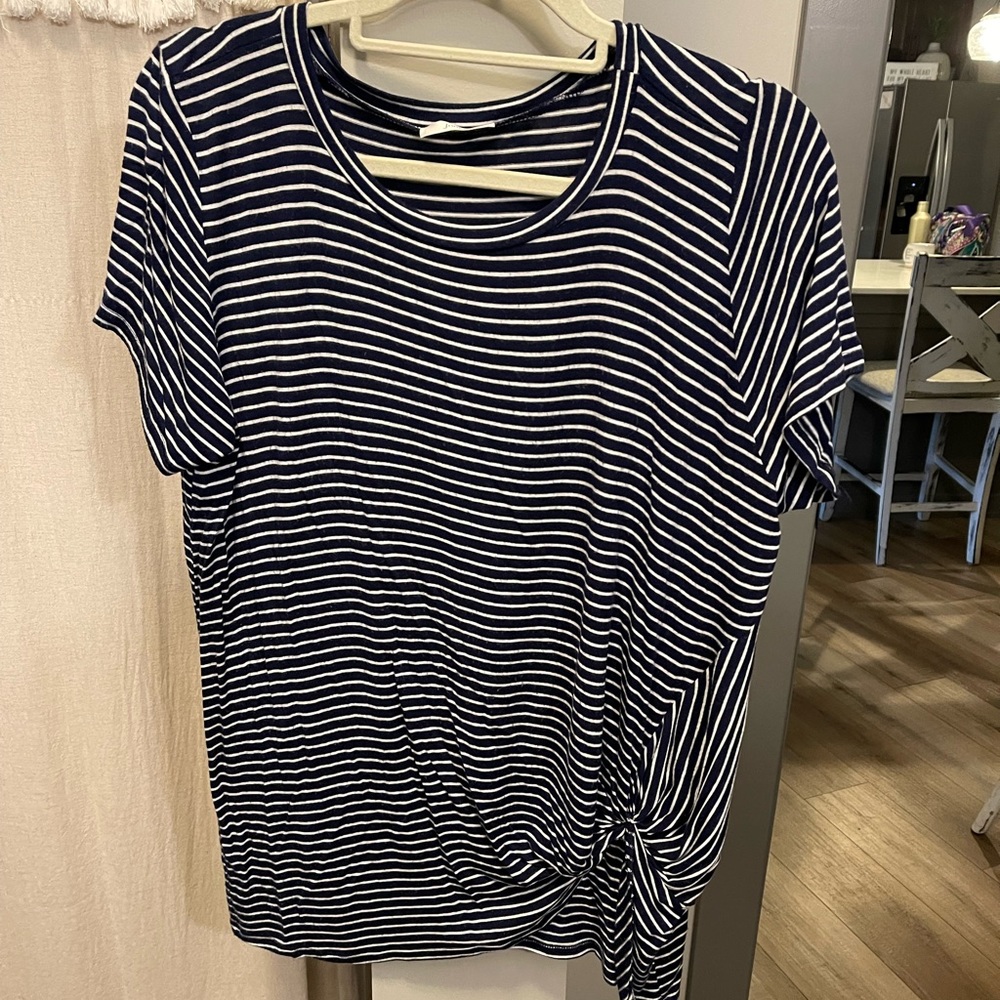 Navy and white striped Jodifl top